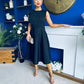 Caitlin Bow Detail Midi Dress Black