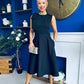 Caitlin Bow Detail Midi Dress Black