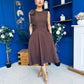 Caitlin Bow Detail Midi Dress Chocolate