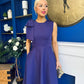 Caitlin Bow Detail Midi Dress Violet
