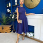 Caitlin Bow Detail Midi Dress Violet