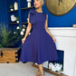 Caitlin Bow Detail Midi Dress Violet