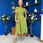 Caitlin Bow Detail Midi Dress Green
