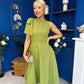 Caitlin Bow Detail Midi Dress Green