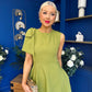 Caitlin Bow Detail Midi Dress Green
