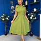 Caitlin Bow Detail Midi Dress Green