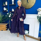 Matilda Crochet Shirt Midi Dress Purple