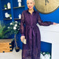 Matilda Crochet Shirt Midi Dress Purple