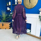 Matilda Crochet Shirt Midi Dress Purple