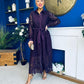 Matilda Crochet Shirt Midi Dress Purple