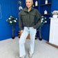 Sophia Detailed Bomber Jacket Khaki