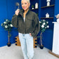 Sophia Detailed Bomber Jacket Khaki