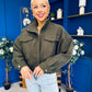 Sophia Detailed Bomber Jacket Khaki