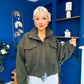 Sophia Detailed Bomber Jacket Khaki