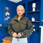 Sophia Detailed Bomber Jacket Khaki