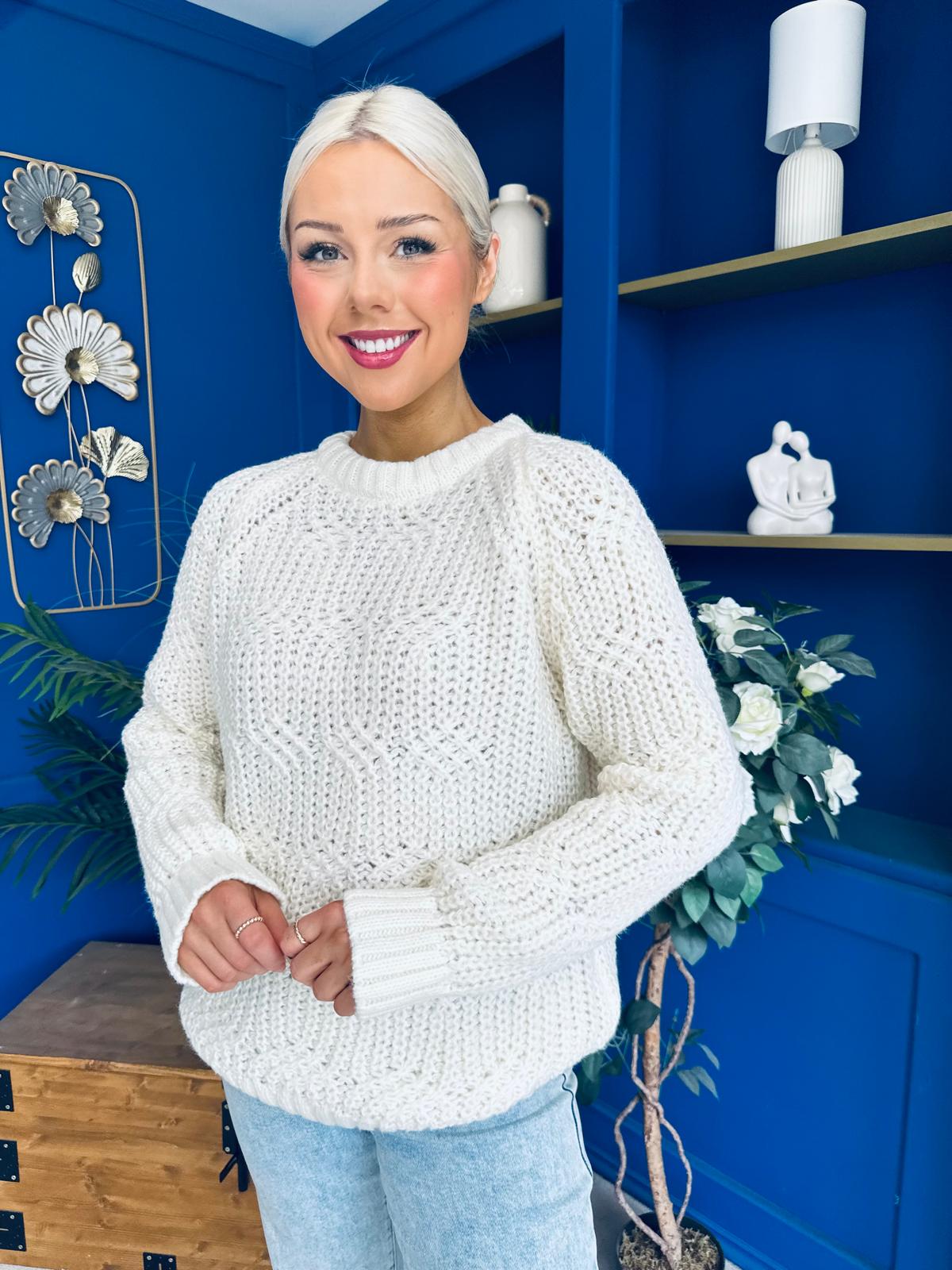 Delaney Detailed Knitted Jumper Cream