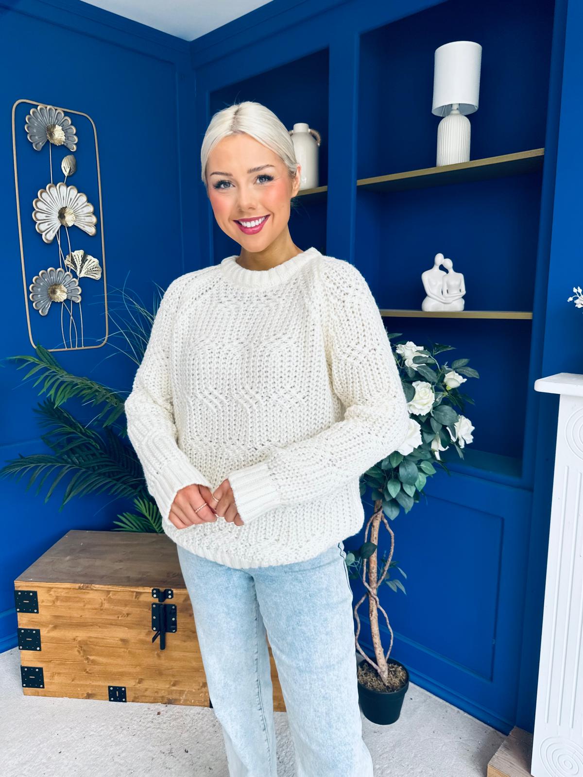 Delaney Detailed Knitted Jumper Cream