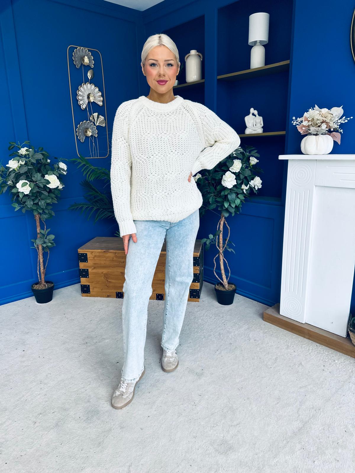 Delaney Detailed Knitted Jumper Cream