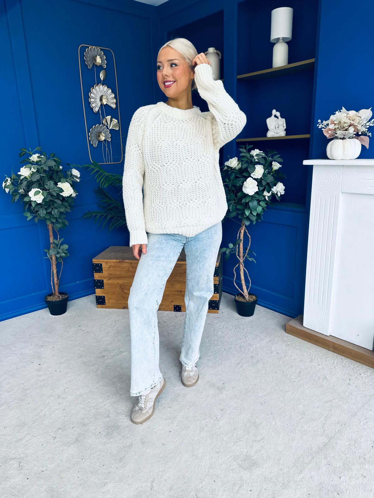 Delaney Detailed Knitted Jumper Cream