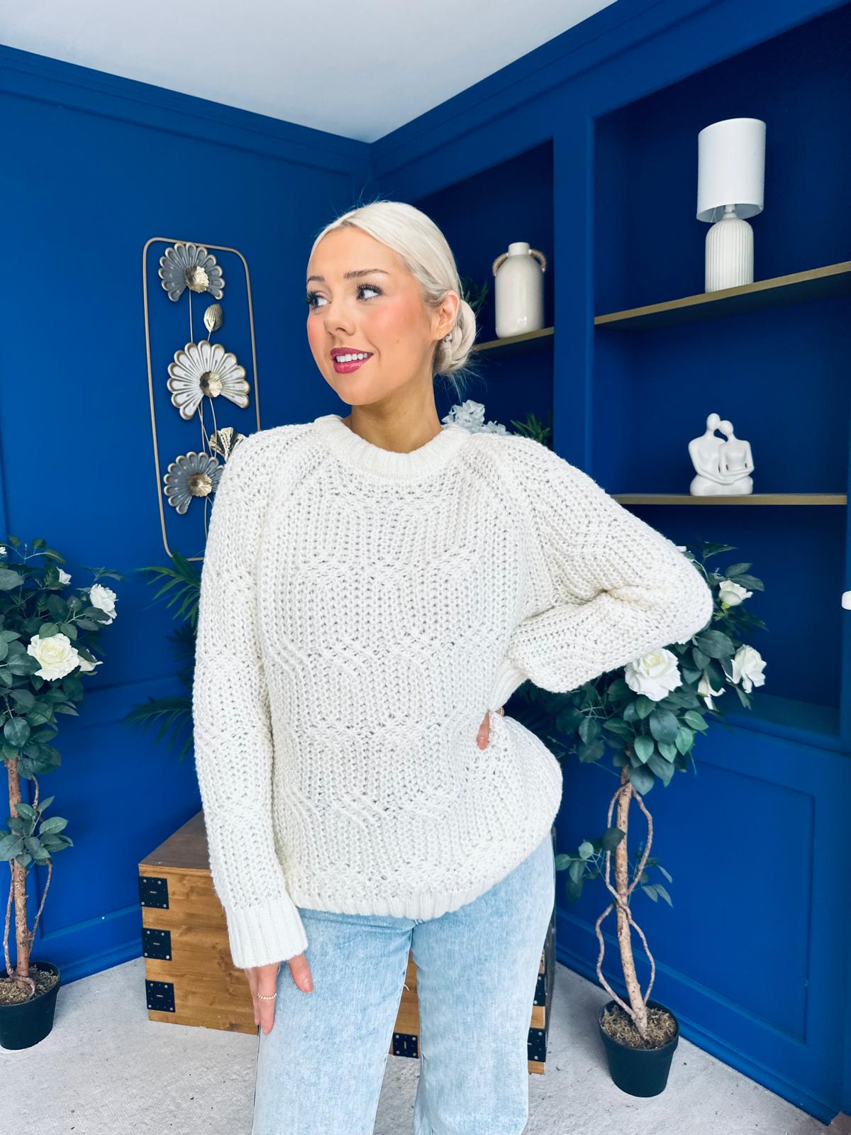 Delaney Detailed Knitted Jumper Cream