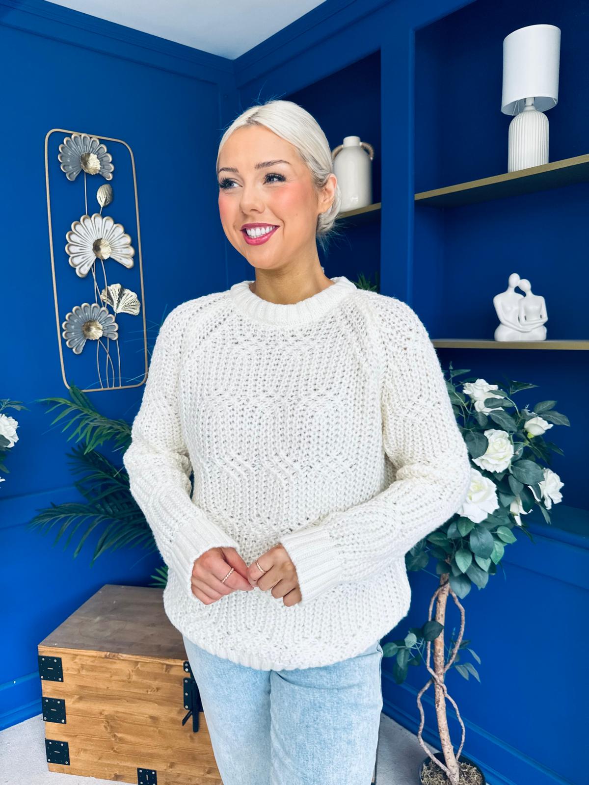 Delaney Detailed Knitted Jumper Cream