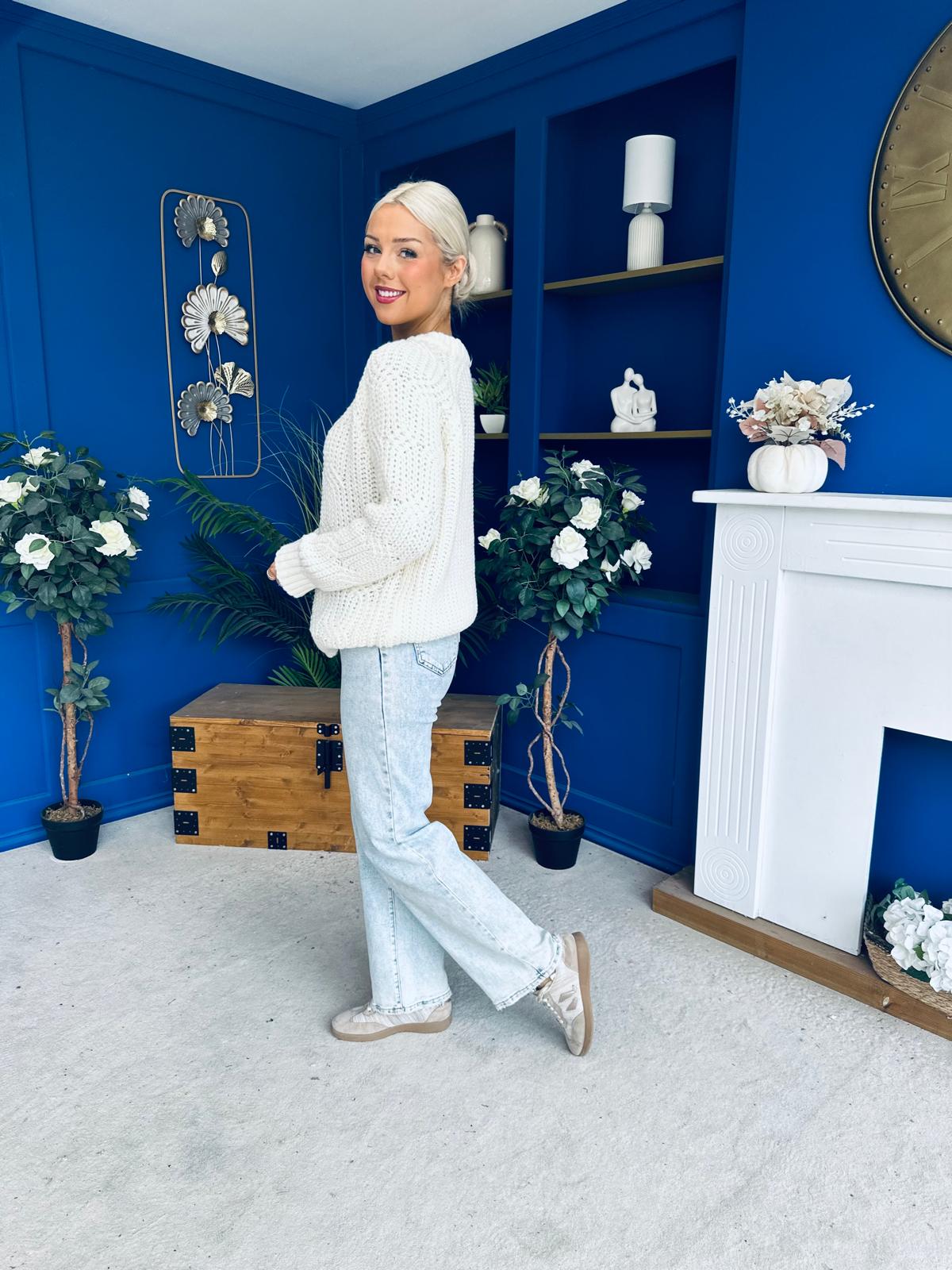 Delaney Detailed Knitted Jumper Cream