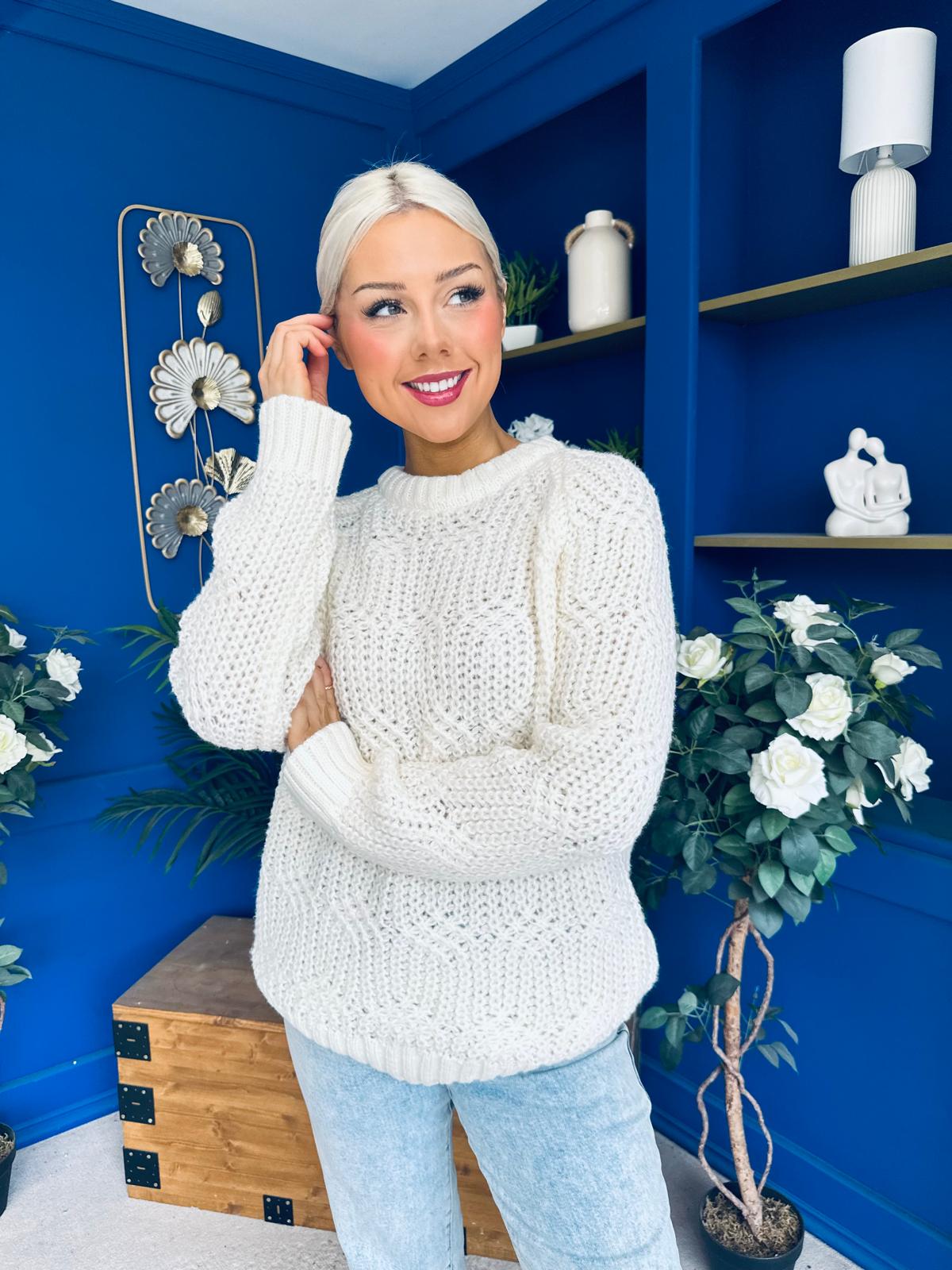 Delaney Detailed Knitted Jumper Cream