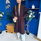 Avril Detailed Longline Cardi Chocolate