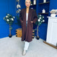 Avril Detailed Longline Cardi Chocolate