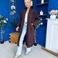 Avril Detailed Longline Cardi Chocolate