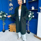 Avril Detailed Longline Cardi Forest