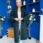 Avril Detailed Longline Cardi Forest