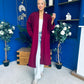 Avril Detailed Longline Cardi Wine