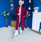 Avril Detailed Longline Cardi Wine