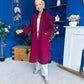 Avril Detailed Longline Cardi Wine