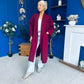 Avril Detailed Longline Cardi Wine