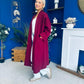 Avril Detailed Longline Cardi Wine