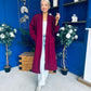 Avril Detailed Longline Cardi Wine
