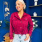 Mags Gold Button Detailed Jacket Wine