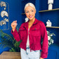 Mags Gold Button Detailed Jacket Wine