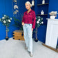 Mags Gold Button Detailed Jacket Wine