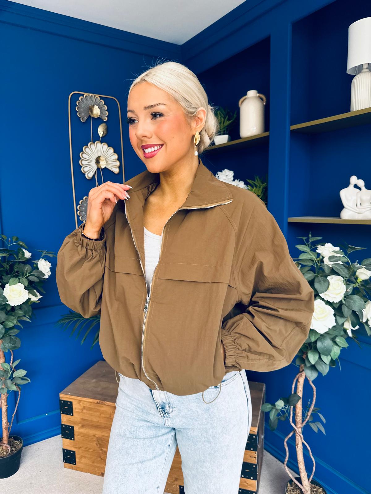 Doris Detailed Shell Jacket Camel