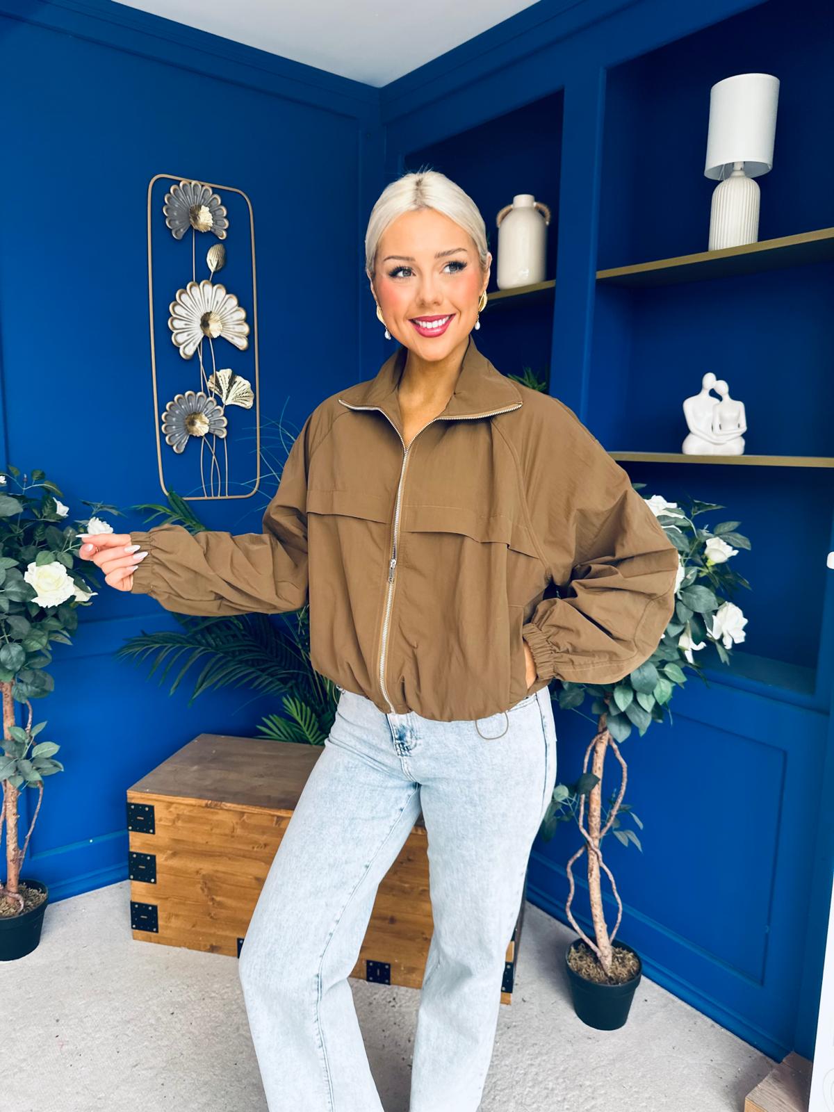 Doris Detailed Shell Jacket Camel