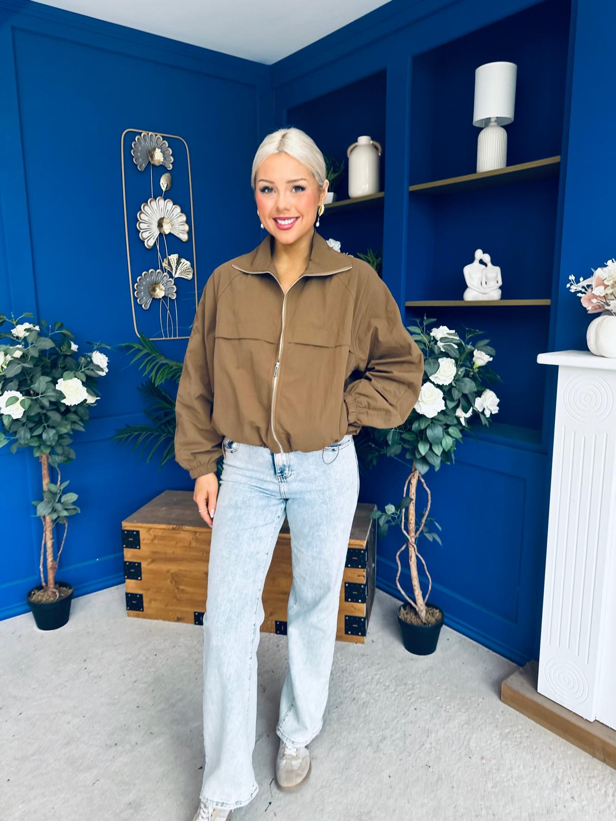 Doris Detailed Shell Jacket Camel