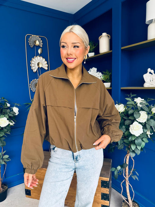 Doris Detailed Shell Jacket Camel