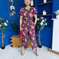 Erin Culotte Jumpsuit Floral Chocolate