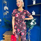 Erin Culotte Jumpsuit Floral Chocolate