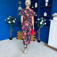 Erin Culotte Jumpsuit Floral Chocolate