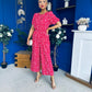 Erin Culotte Jumpsuit Deer Spot Rouge