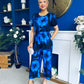 Erin Culotte Jumpsuit Floral Blue